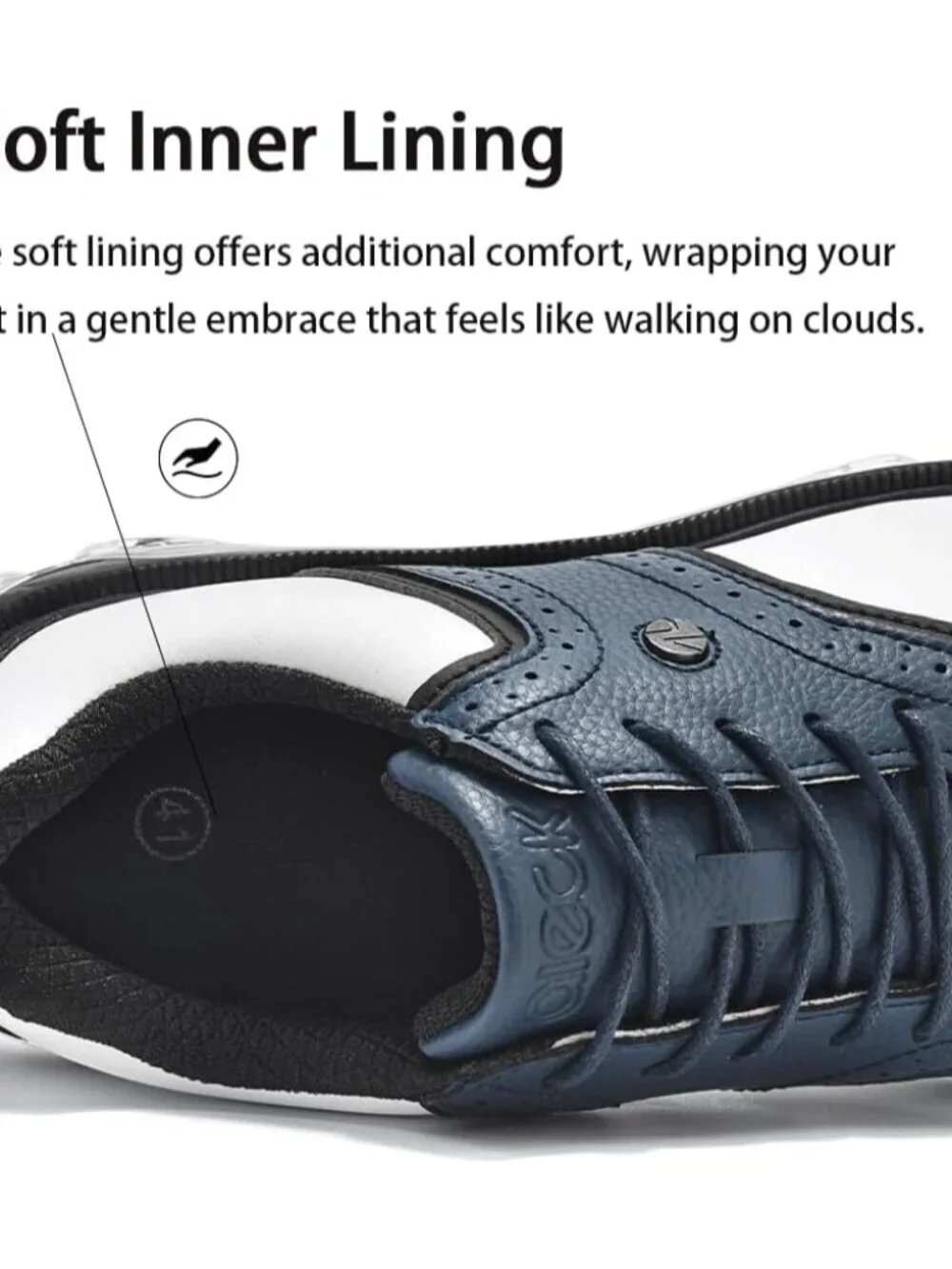 Men's Blue Golf Shoes Traditions Fixed Nail less Sole Waterproof Spineless